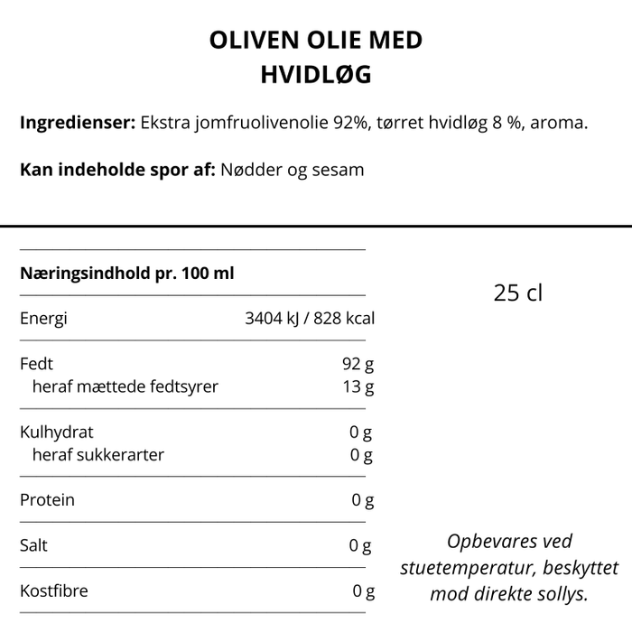 Olivenolie m. hvidløg - Nicolas Vahé