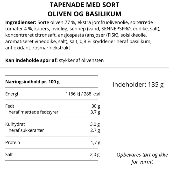 Tapenade m. sorte oliven og basilikum