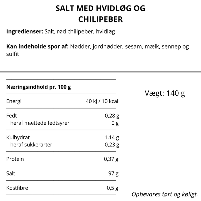 Salt med Hvidløg og Rød Chili Peber - Nicolas Vahé
