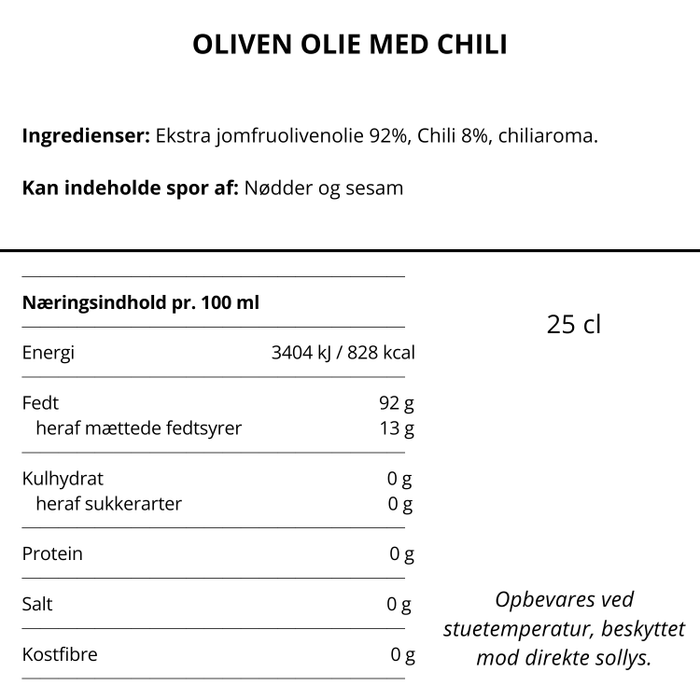 Olivenolie m. chili - Nicolas Vahé