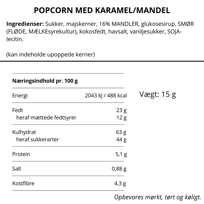Popcorn med Mandel & Karamel, No Crap Flowpack