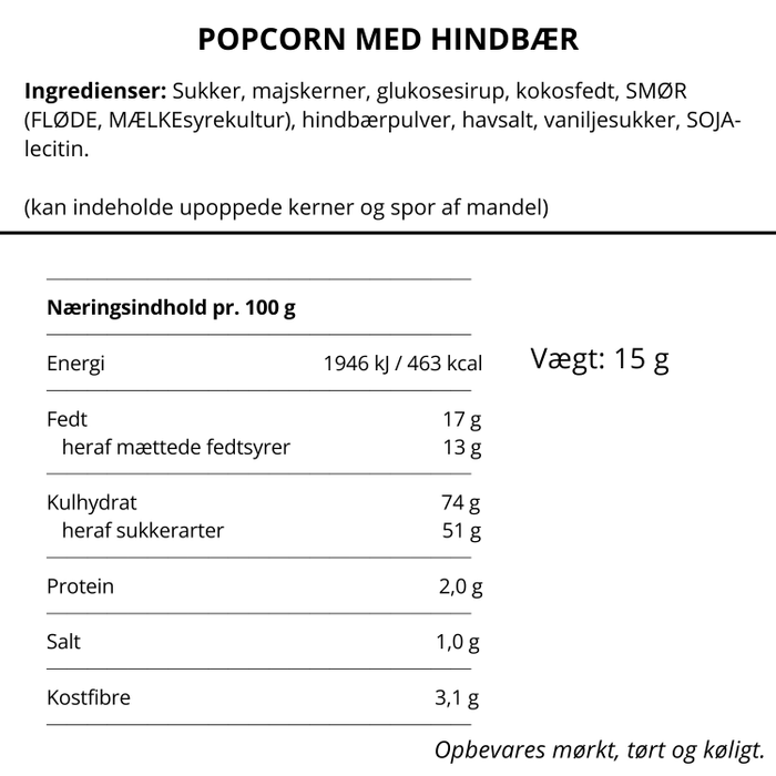 Popcorn med hindbær, No Crap Flowpack