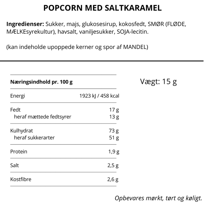Popcorn med Saltkaramel, No Crap Flowpack
