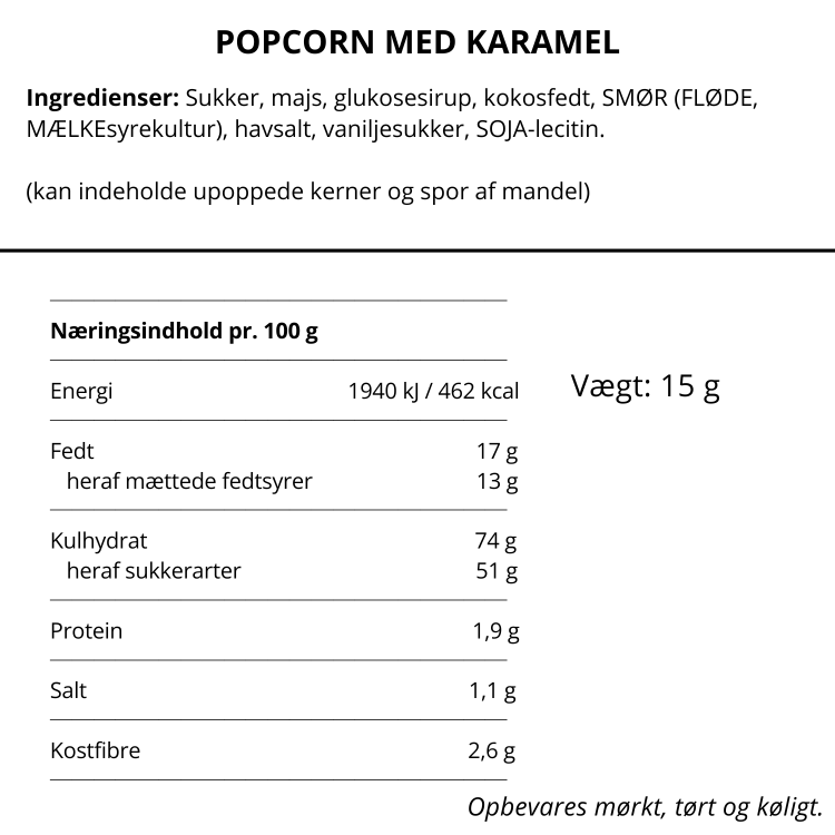 Popcorn med Karamel, No Crap Flowpack