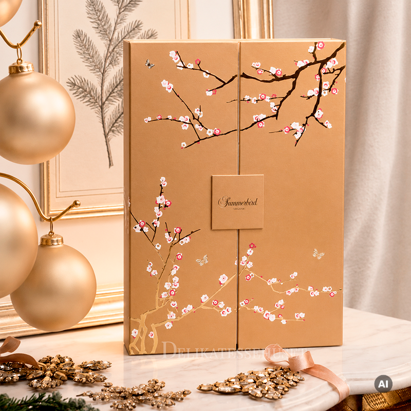 Summerbird julekalender med dansk, økologisk luksus chokolade – perfekt til at dele eller give som gave.