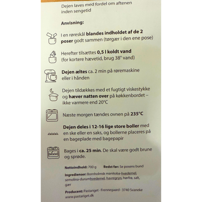 Brødblandning, Manitobaboller med hørfrø - Pastariget