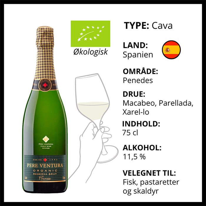 Mousserende, Pere Ventura - Primer Reserva Cava Brut Organic (Spanien)