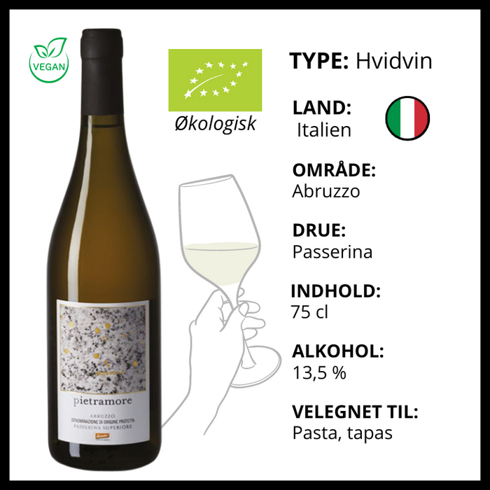 Hvidvin, Pietramore - Abruzzo Passerina Superiore (Biodynamisk)