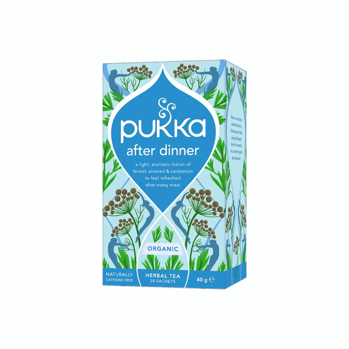 Pukka After Dinner økologisk urtete med anis, fennikel, kardemomme, lakridsrod og gurkemeje.