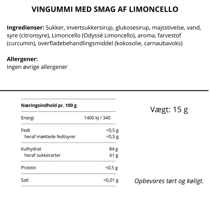 Cocktail vingummi med LIMONCELLO fra SWEEDS (flowpack)