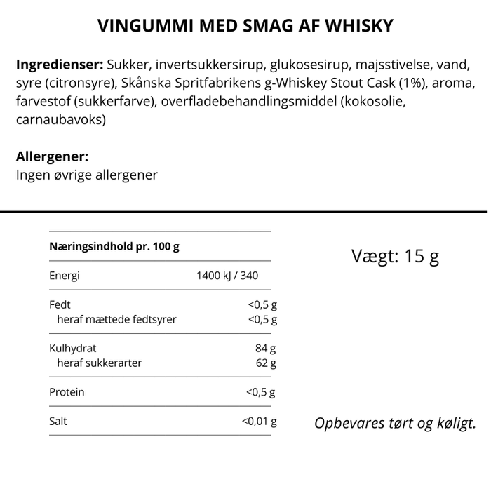 Cocktail vingummi med WHISKY fra SWEEDS (Flowpack)