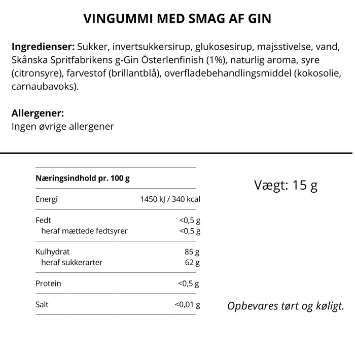 Cocktail vingummi med GIN fra SWEEDS (Flowpack)