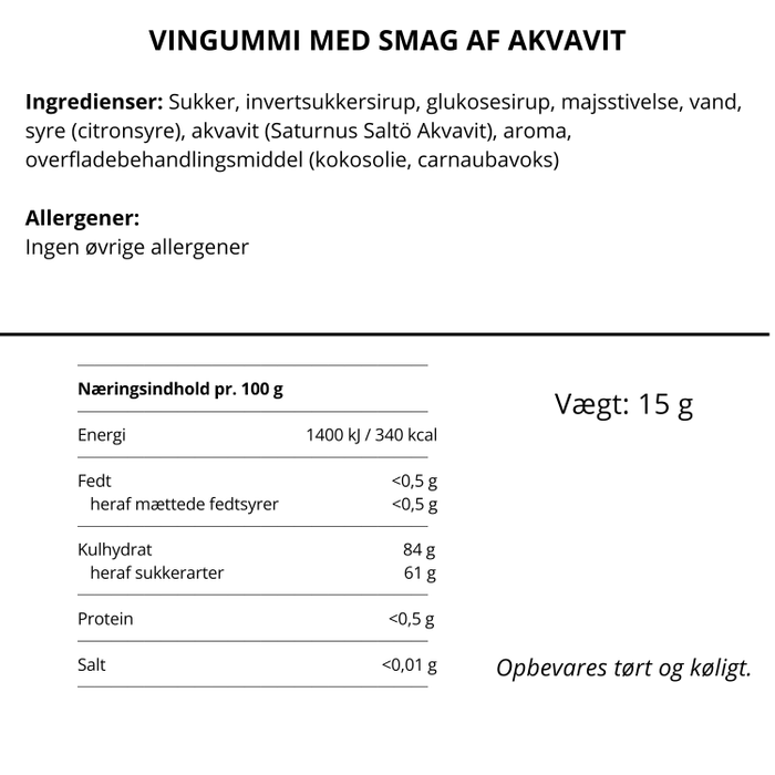 Cocktail vingummi med AQUAVIT fra SWEEDS (flowpack)