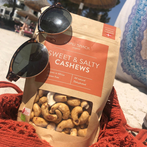 Søde og saltede cashewnødder fra Gurusnack