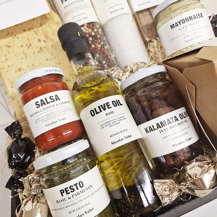 Gavekurv med produkter fra Nicolas Vahé. Bestil online.