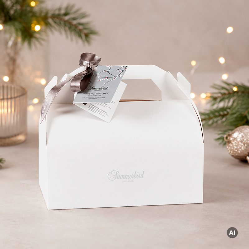 Summerbird Refill julekalender med 48 økologiske, nummererede chokolader i mørk og Amber – perfekt som genopfyldning eller lav-selv pakkekalender.