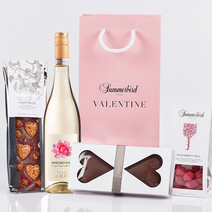 Valentinsgave med Moscato d'Asti bobler og chokolade fra Summerbird