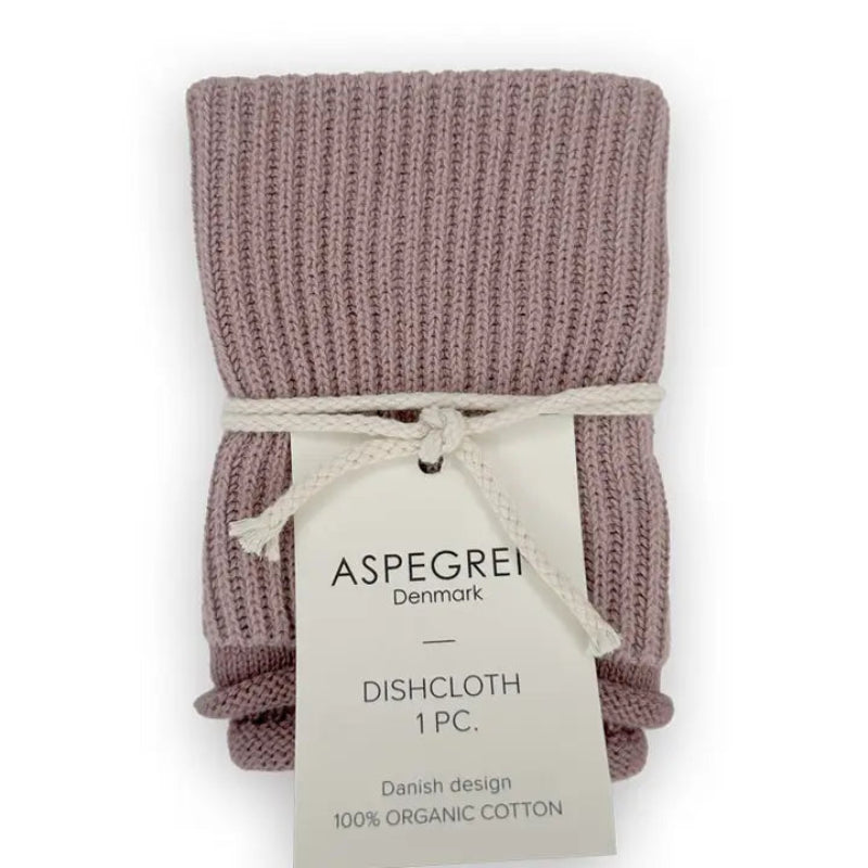 Strikket karklud - mørk rosa fra Aspegren