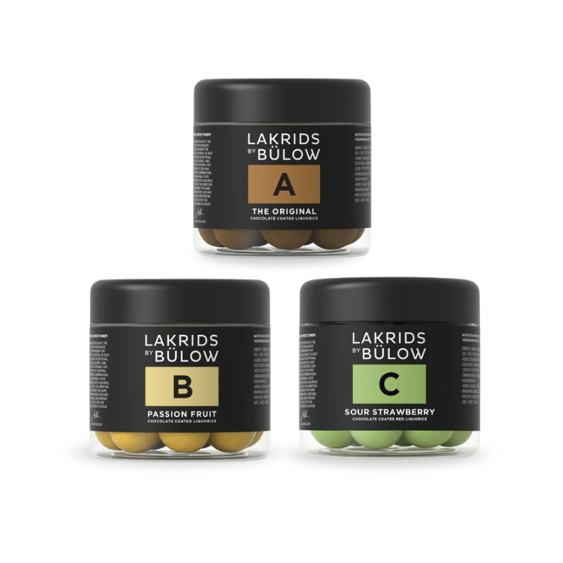 Lakrids by bülow sampak m. 3 bøtter lakrids. 