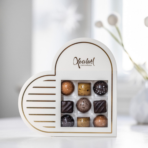 Xocolatl - Julehjerte 9stk, hvid. | Delikatessehuset.dk