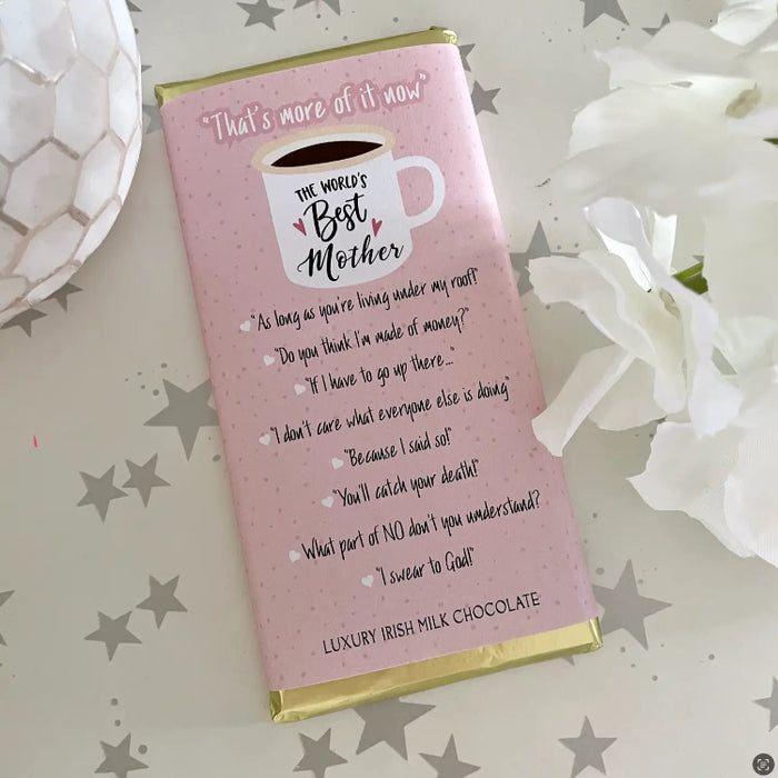Budskabs chokolade: "THE WORLDS Best Mother"