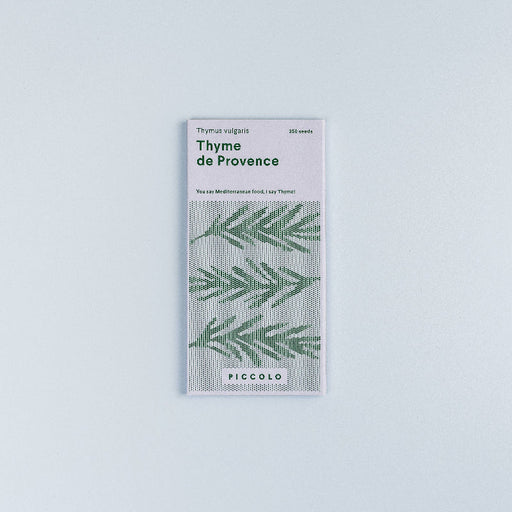 Frøpose med Timian de Provence frø fra Piccolo Seeds – intenst krydret sort til det franske køkken