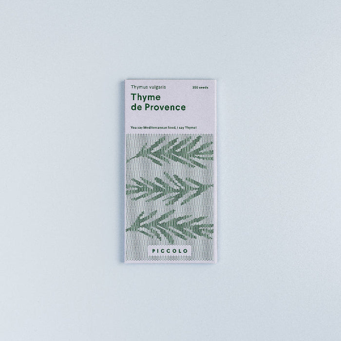 Frøpose med Timian de Provence frø fra Piccolo Seeds – intenst krydret sort til det franske køkken