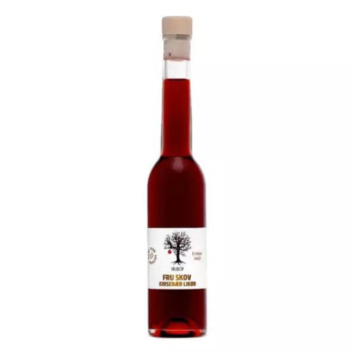 Kirsebærlikør fra Hr. Skov lavet på danske kirsebær med rund, sød og frugtig smag
