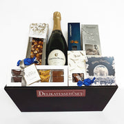 Julekurv med Cava bobler og chokolade