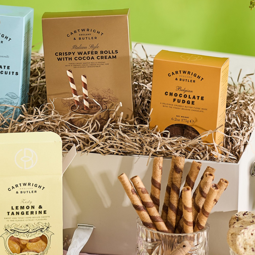 Sprøde vaffelrør med chokoladecreme fra Cartwright and Butler
