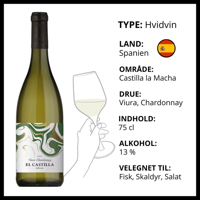 Hvidvin, El Castilla - Viura & Chardonnay (Spanien)