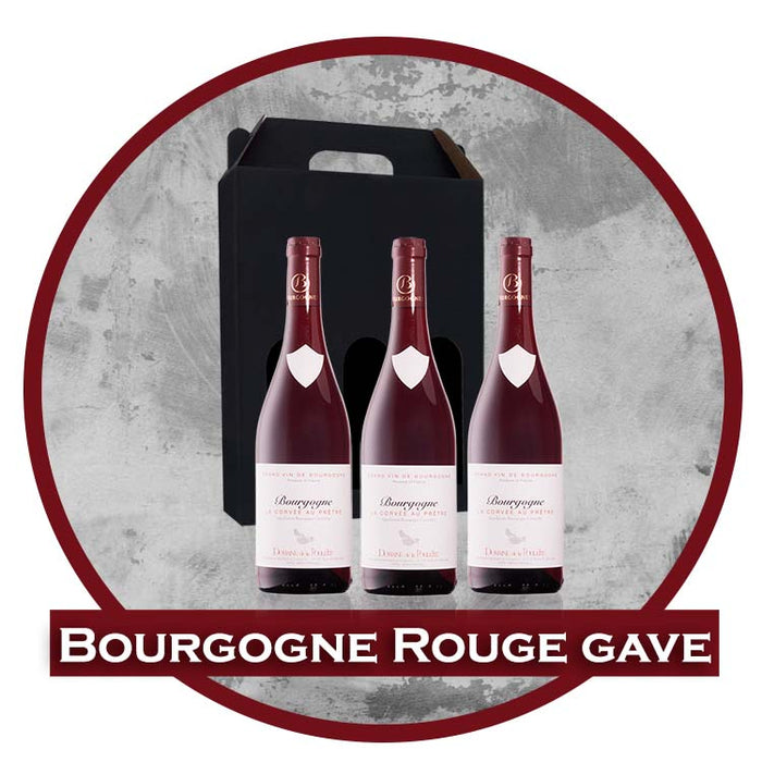 Vingave rødvin Bourgogne Rouge, 3 flasker i gaveæske
