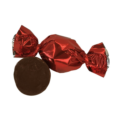 Chokoladekugle røde med hasselnødde creme