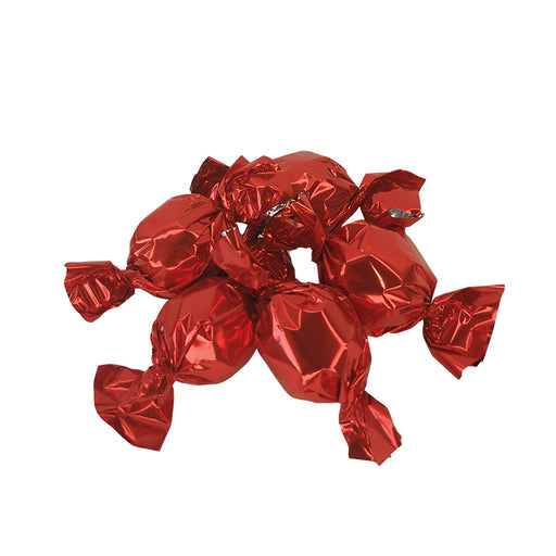 Chokoladekugle røde med hasselnødde creme