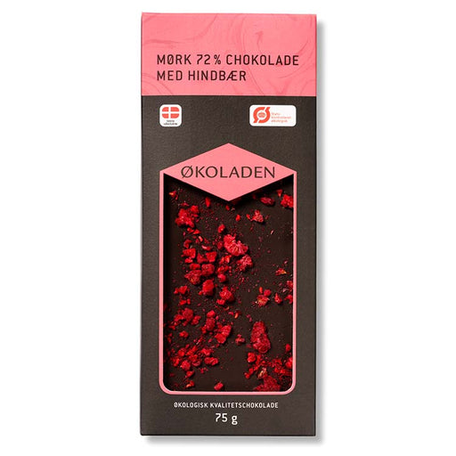 Økologisk chokoladeplade med hindbær