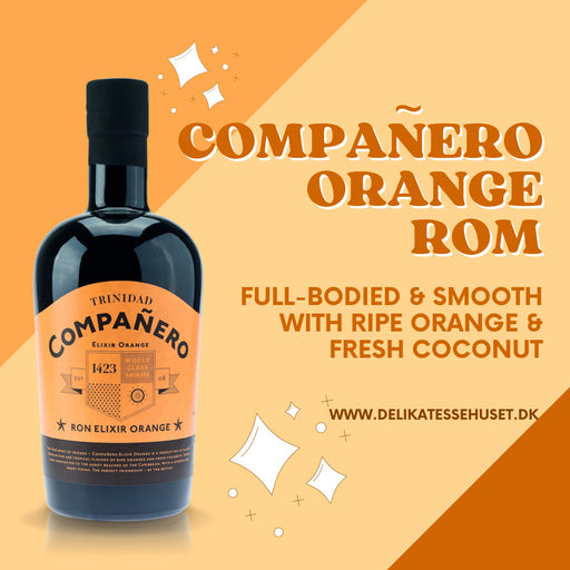Compañero Ron Elixir Orange. Lækker rom med appelsin noter og frisk kokosnød. 