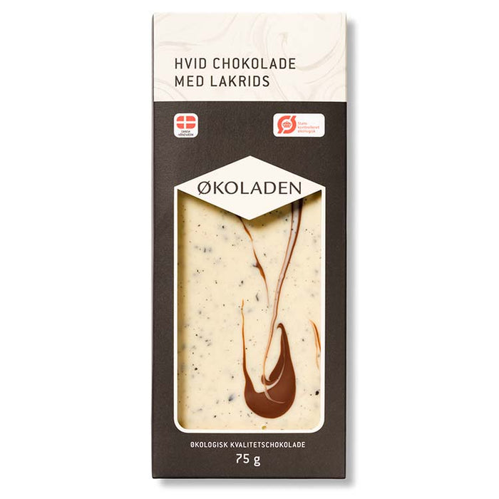 Chokoladeplade, hvid chokolade med lakrids