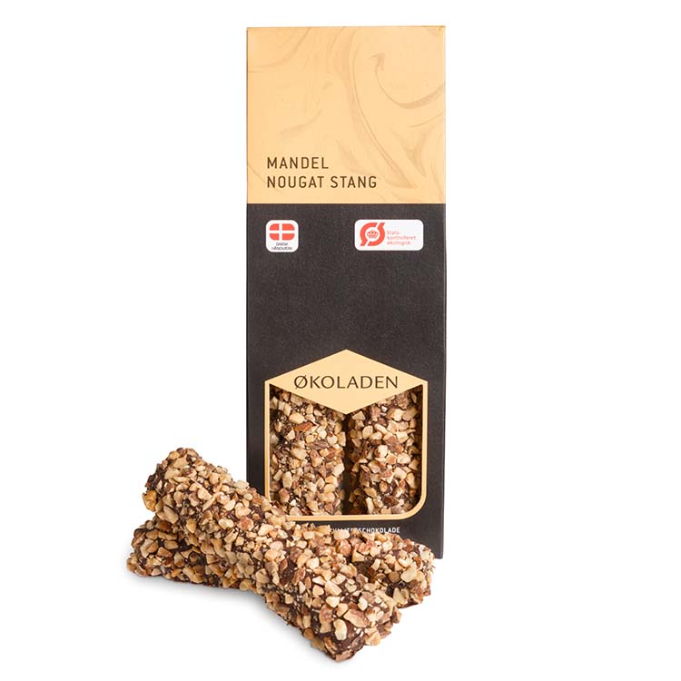 Mandel Nougat stænger. Økologiske marcipanstænger med nougat