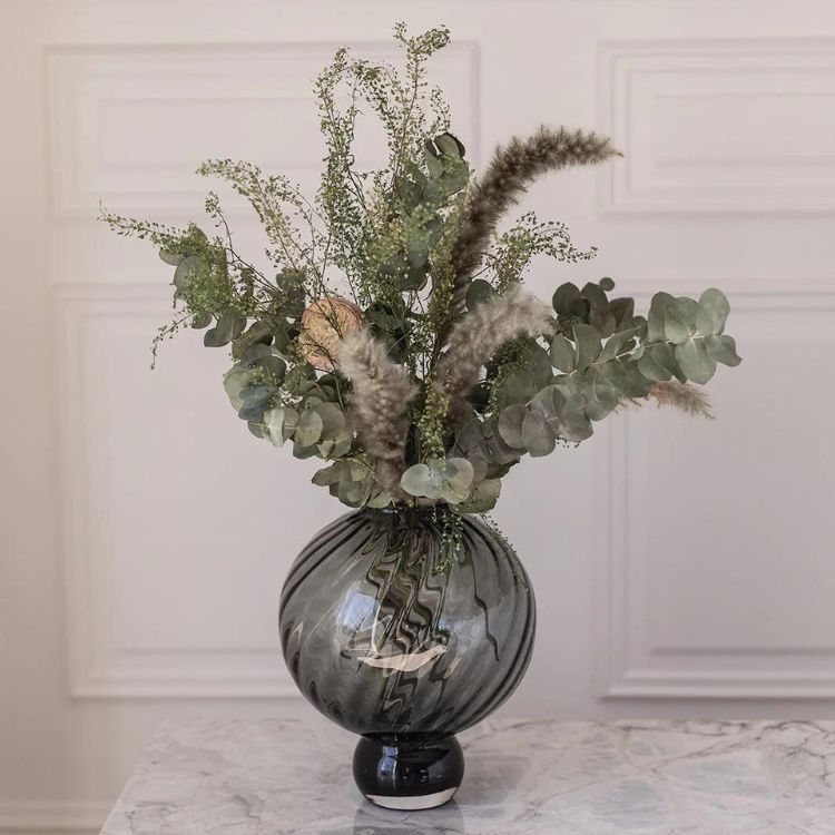 Glasvase - Meadow swirl Grey