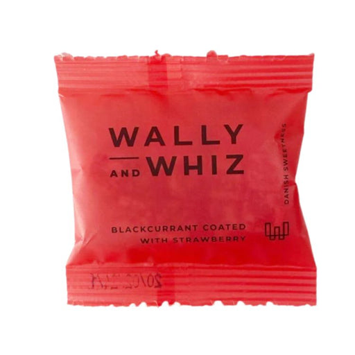 Flowpack - Wally & Whiz vingummi Solbær med Jordbær. Blackcurrant with Strawberry